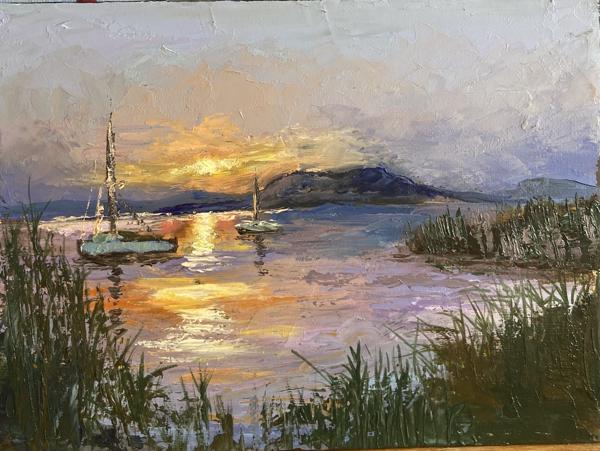 Az este csendje (20x30 cm)<br/>Olaj vászon<br/><br/><button onclick='sendEmail()' style='background-color: #333; color: white; border: none; padding: 10px 20px; text-align: center; text-decoration: none; display: inline-block; font-size: 16px; margin: 4px 2px; cursor: pointer;'>Kapcsolatfelvétel</button>