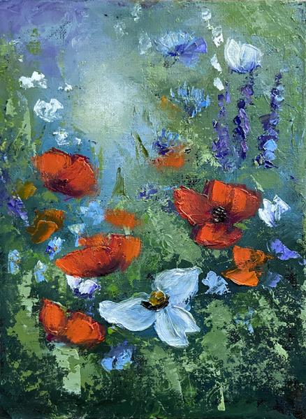 Mezei virágok (20x20 cm)<br/>Olaj vászon<br/>A kép: 15 000 Ft<br/><br/><button onclick='sendEmail()' style='background-color: #333; color: white; border: none; padding: 10px 20px; text-align: center; text-decoration: none; display: inline-block; font-size: 16px; margin: 4px 2px; cursor: pointer;'>Kapcsolatfelvétel</button>