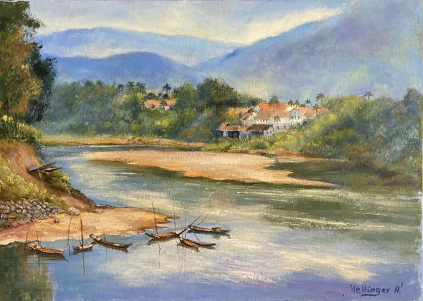 Laoszi tájkép (50x70 cm)<br/>Olaj, vászon<br/>A kép: 180 000 Ft<br/><br/><button onclick='sendEmail()' style='background-color: #333; color: white; border: none; padding: 10px 20px; text-align: center; text-decoration: none; display: inline-block; font-size: 16px; margin: 4px 2px; cursor: pointer;'>Kapcsolatfelvétel</button>