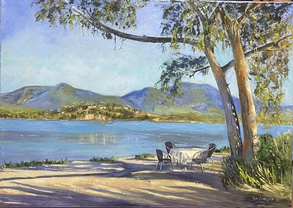 Görög tengerpart (50x70 cm)<br/>Olaj, vászon<br/>A kép: 120 000 Ft<br/><br/><button onclick='sendEmail()' style='background-color: #333; color: white; border: none; padding: 10px 20px; text-align: center; text-decoration: none; display: inline-block; font-size: 16px; margin: 4px 2px; cursor: pointer;'>Kapcsolatfelvétel</button>