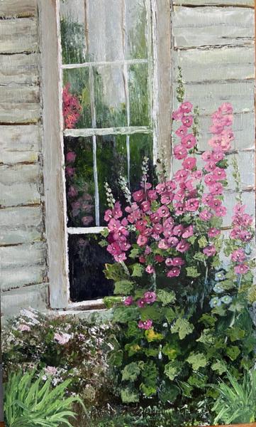 Mályvák az ablak alatt (50x35 cm)<br/>Olaj, falap<br/>A kép: 60 000 Ft<br/><br/><button onclick='sendEmail()' style='background-color: #333; color: white; border: none; padding: 10px 20px; text-align: center; text-decoration: none; display: inline-block; font-size: 16px; margin: 4px 2px; cursor: pointer;'>Kapcsolatfelvétel</button>